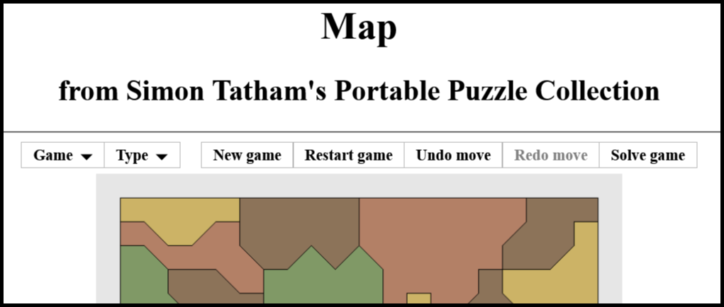 Map's Simon Tatham Puzzle