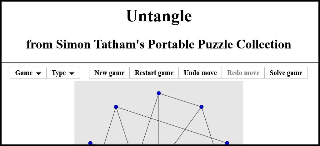 Untangle's Simon Tatham Puzzle